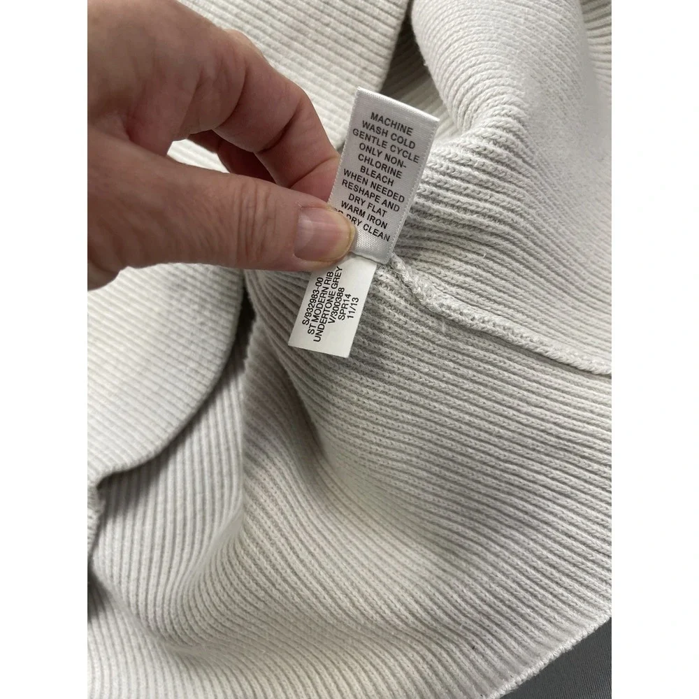 Banana Republic Men Sweater Large Ivory Ribbed Crew Neck Skater Grunge Fisherman